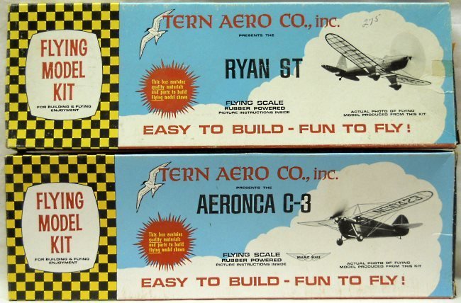Tern Aero 112 Aeronca C-3 18 Inch Wingspan / 109 Ryan ST 17 Inch Wingspan - Flying Aircraft plastic model kit